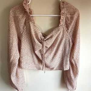 Boohoo white and orange Blouse